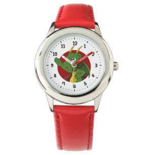 Green dragon cartoon watch