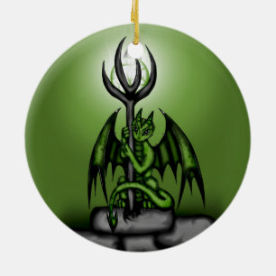 green Dragon Ceramic Tree Decoration