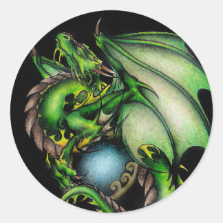 Green Dragon Classic Round Sticker