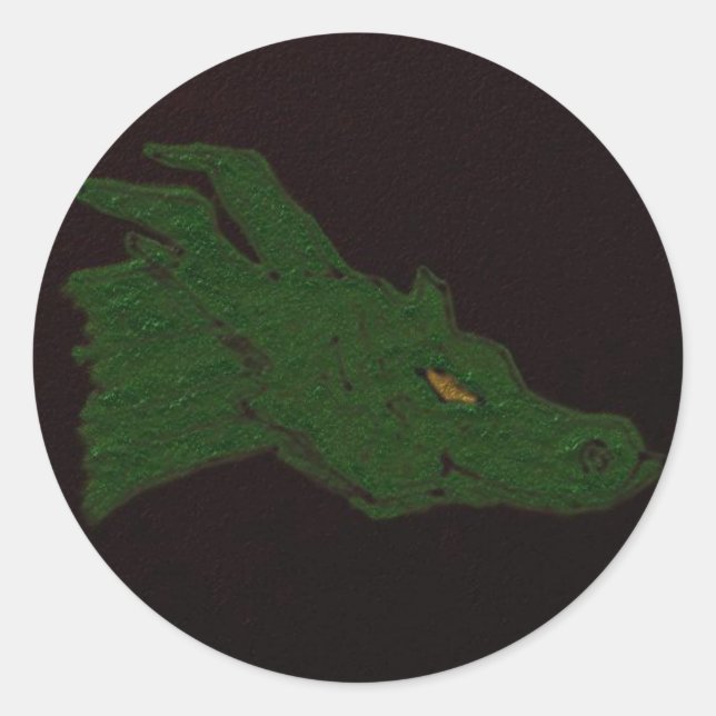 Green Dragon Classic Round Sticker (Front)