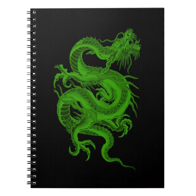Green Dragon Draco Spiral Notebook (Front)