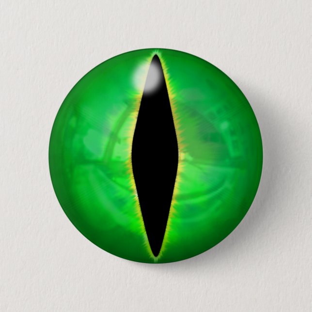Green Dragon Eye 6 Cm Round Badge (Front)