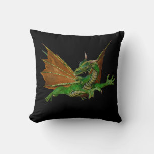 Green Dragon Fantasy Artwork Cushion