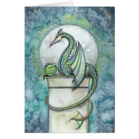 Green Dragon Fantasy Greeting Card