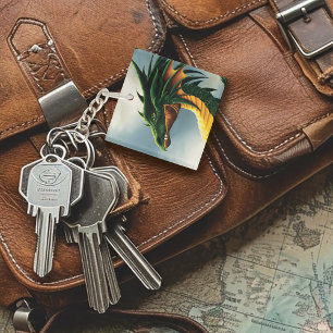 Green Dragon Fantasy Key Ring