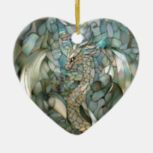 Green Dragon Faux Stained Glass