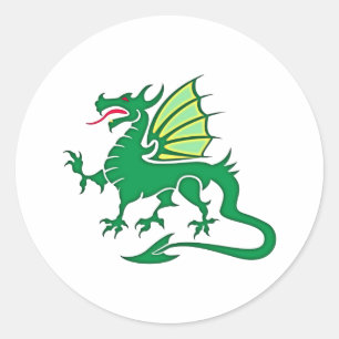 green dragon green dragon classic round sticker