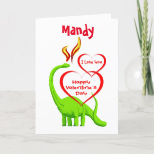 Green Dragon Happy Valentine's Day Card