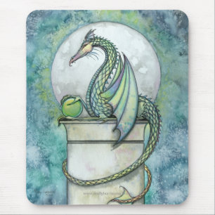 Green Dragon Mousepad by Molly Harrison