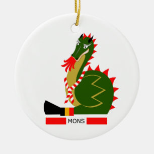 Green Dragon of city Mons, Belgium Ceramic Tree Decoration