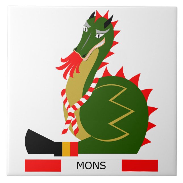 Green Dragon of city Mons, Belgium Tile (Front)