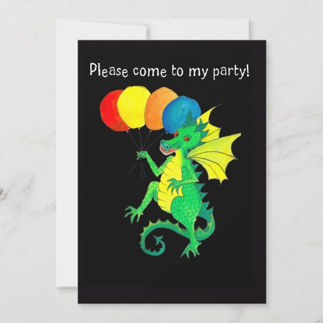 Green Dragon Party Invitation (Front)