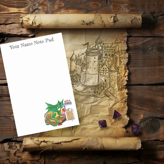 Green Dragon Pastry Chef Post-it Notes (Creator Uploaded)