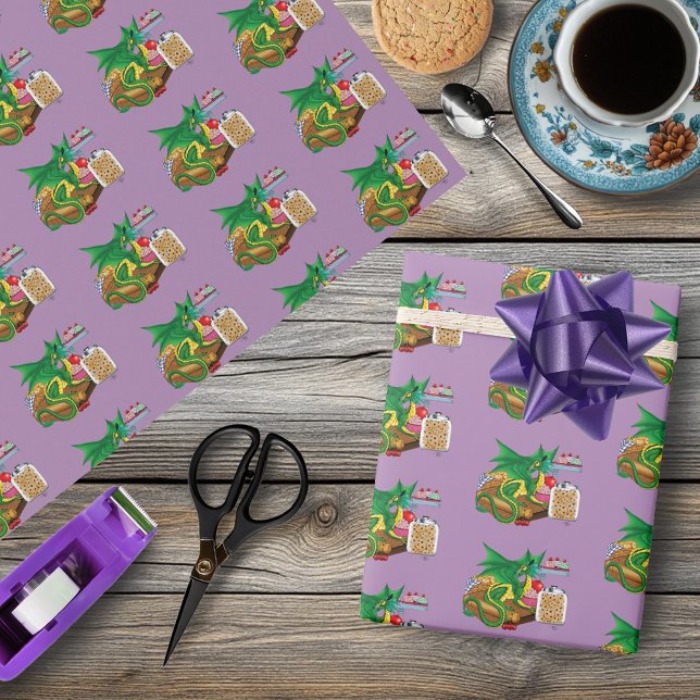 Green Dragon Pastry Chef  Wrapping Paper (Creator Uploaded)
