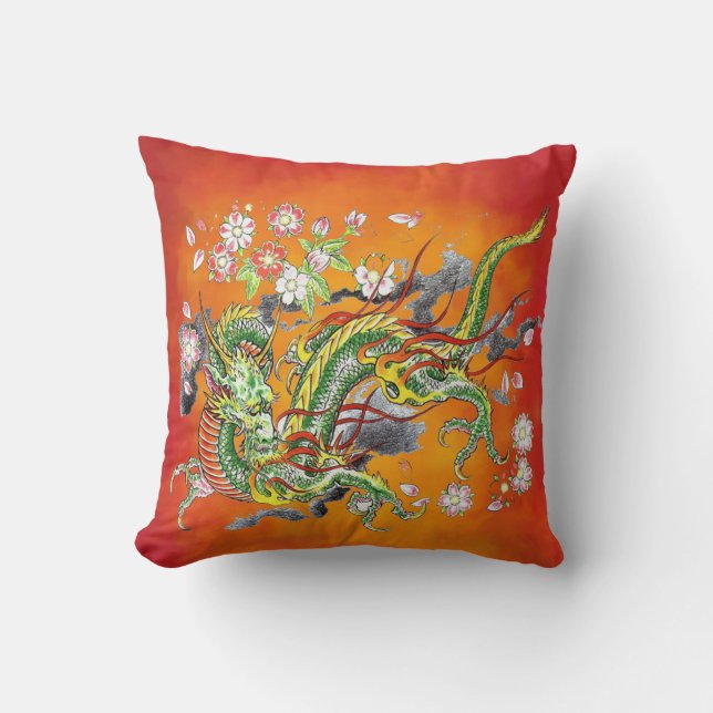 Green Dragon Pillow (Front)