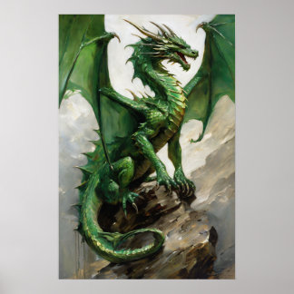 Green dragon poster