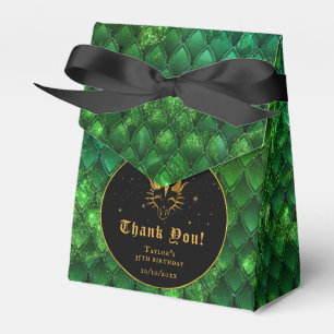 Green Dragon Scales Gold Birthday Thank You Favour Box
