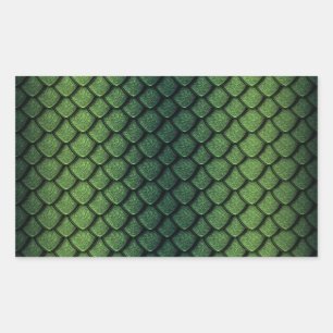 Green Dragon Scales Rectangular Sticker