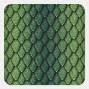 Green Dragon Scales Square Sticker