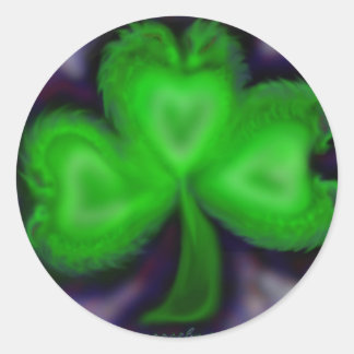 Green Dragon Shamrock Classic Round Sticker
