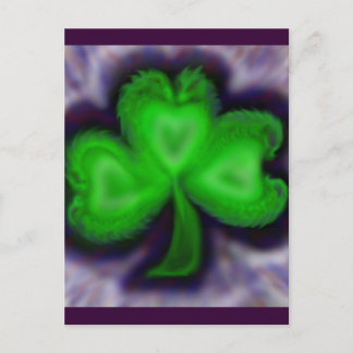 Green dragon shamrock postcard