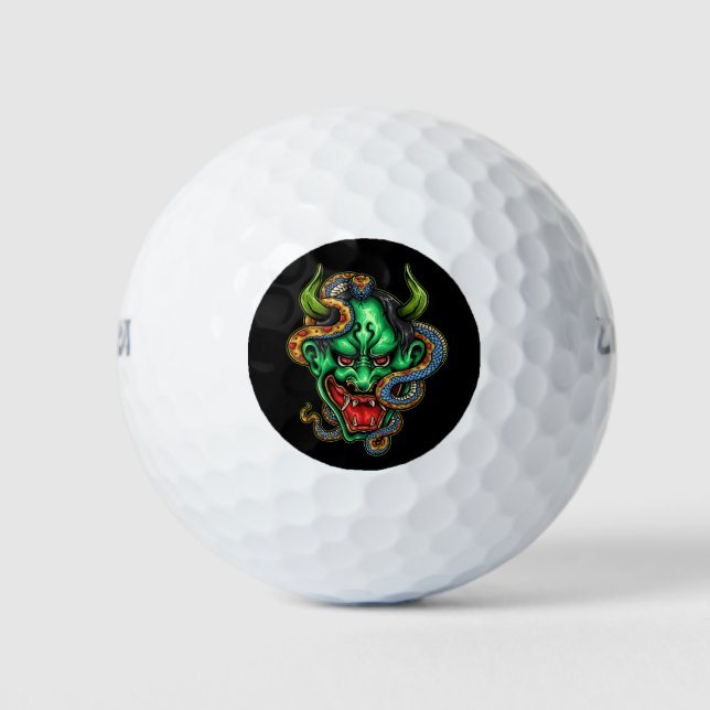  Green Dragon Tattoo  Golf Balls (Front)