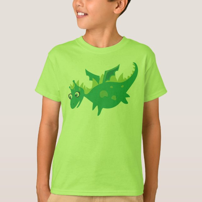 Green Dragon tshirt for kids (Front)