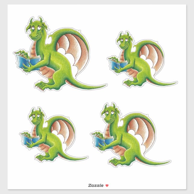 Green Dragon vinyl cut stickers (4 to a sheet) (Sheet)