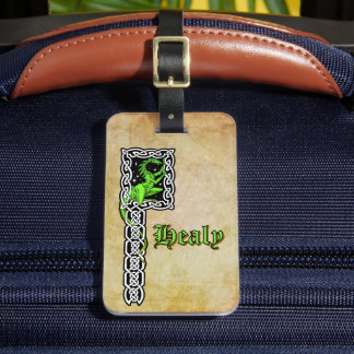 Green Dragon With Celtic Border Personalised Luggage Tag