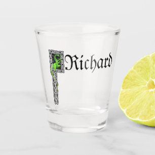 Green Dragon With Celtic Border Personalised Shot Glass