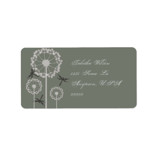 Green Dragonflies Address Label (Front)