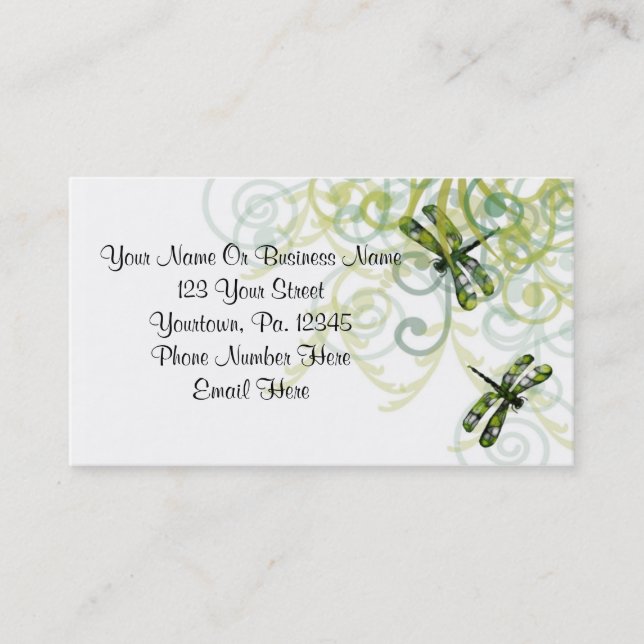 Green Dragonflies Business Card (Front)