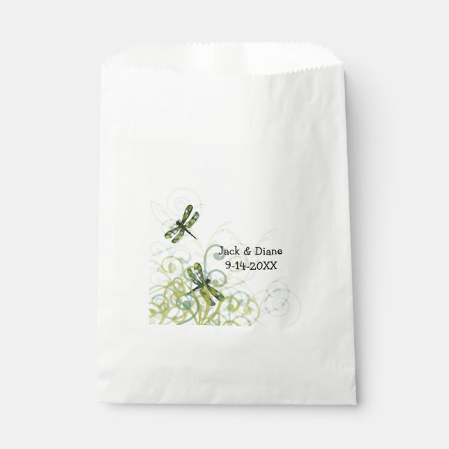 Green Dragonflies Custom Favour Bags (Front)