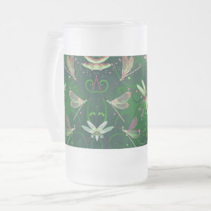 Green Dragonflies Frosted Mug