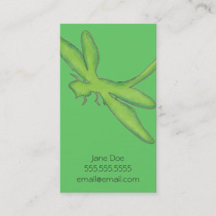 Green Dragonfly Calling Card (vertical)
