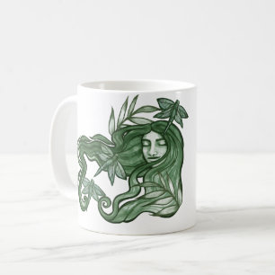 Green Dragonfly Goddess Art Dragonflies            Coffee Mug