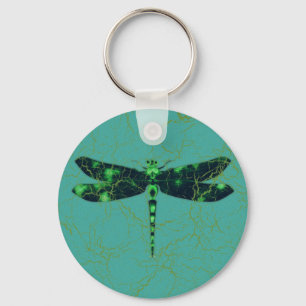 Green Dragonfly Key Ring
