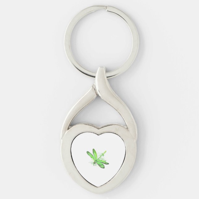 Green Dragonfly  Key Ring (Front)