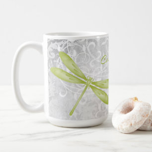 Green Dragonfly Personalised Coffee Mug