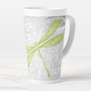 Green Dragonfly Personalised Latte Mug