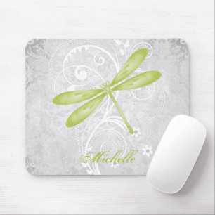Green Dragonfly Personalised Mouse Mat