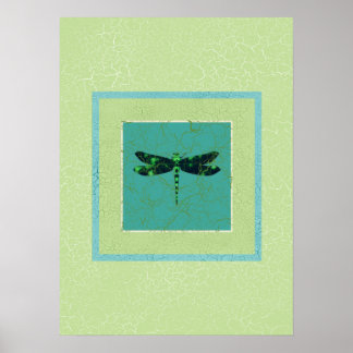 Green Dragonfly Poster