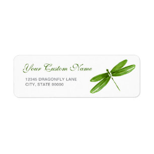 Green Dragonfly Return Address Labels Template