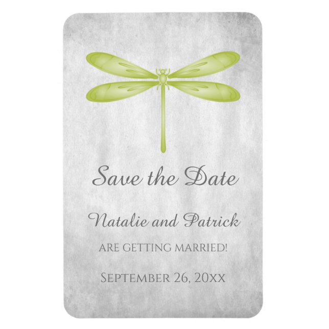 Green Dragonfly Save the Date Magnet (Vertical)