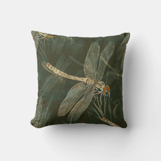 GREEN DRAGONFLY THROW PILLOW