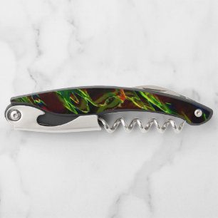 Green drained on fire corkscrew