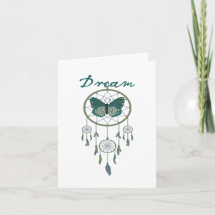 Green Dream Catcher Butterflie Sticker Card