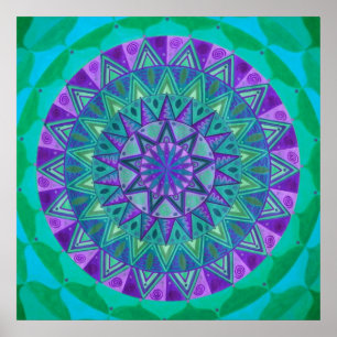 Green dream Mandala Poster