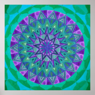 Green dream Mandala Poster