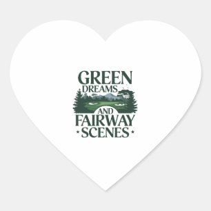 Green Dreams, Golf Trendy Heart Sticker